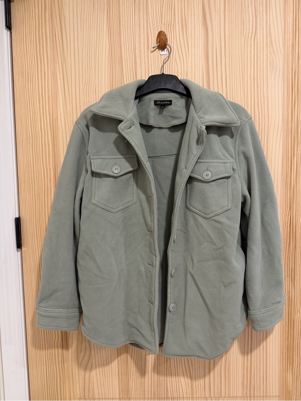 Shinestar Olive Green Lightweight Fleece Shirt Jacket